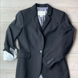 Banana Republic 4P Black Wool Blazer With Stretch